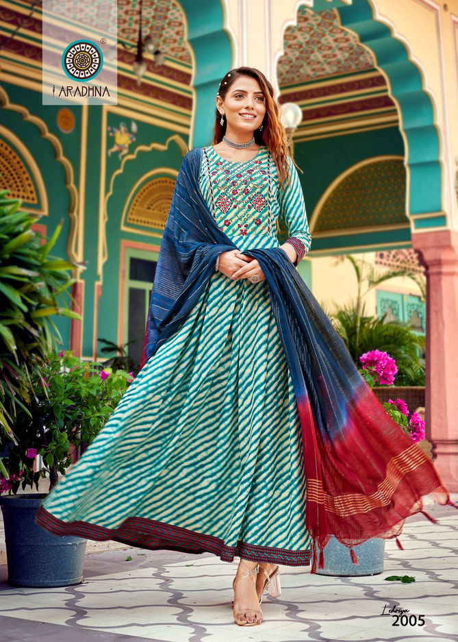 Aradhna Lehriya 2 Festive Wear Wholesale Anarkali Kurti With Dupatta Collection